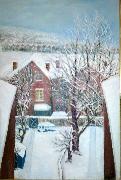 Anita Ree Wimbledon snowscape oil painting on canvas